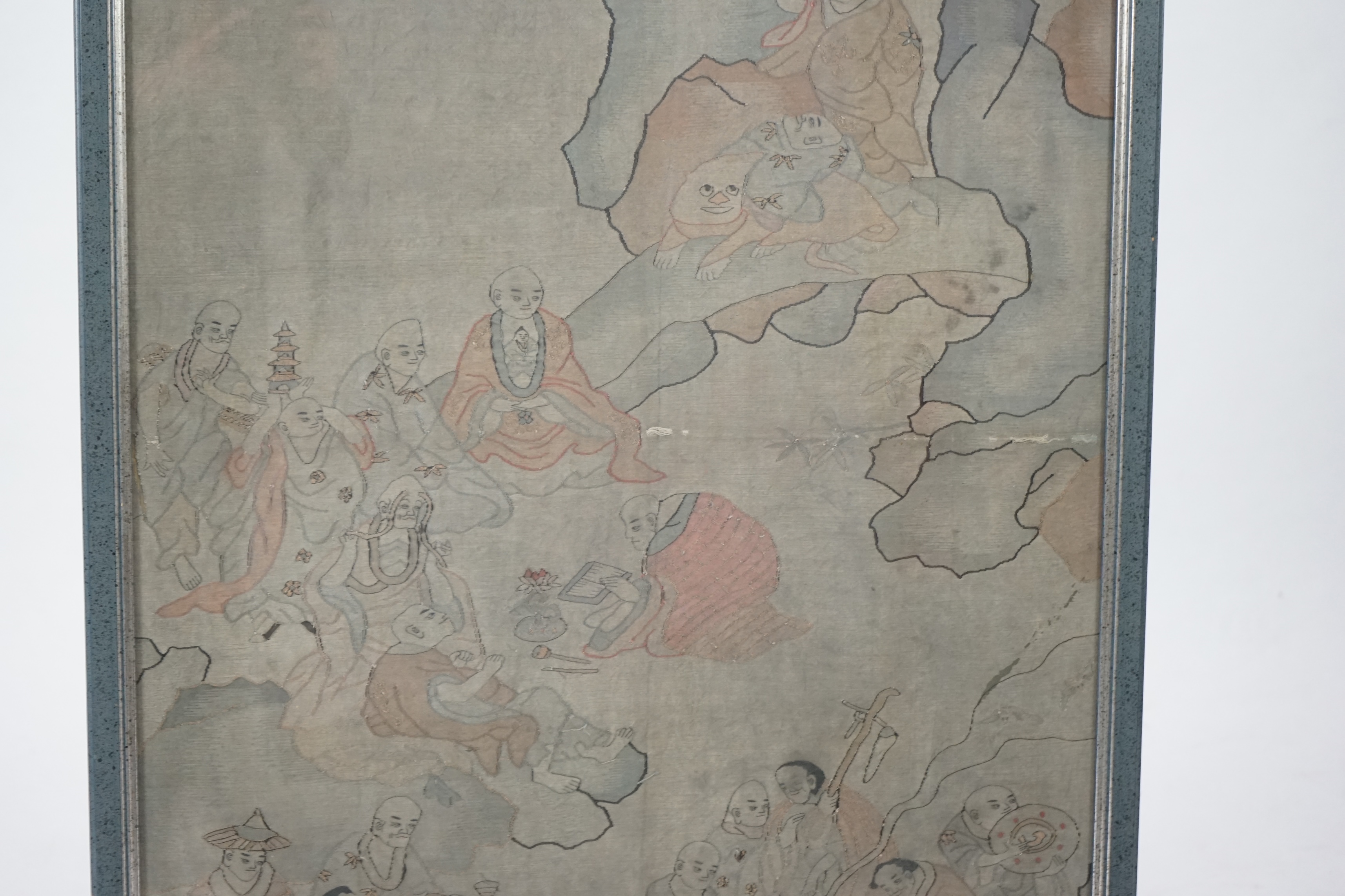 A large Chinese Kesi ‘eighteen luohan’ panel, 19th century